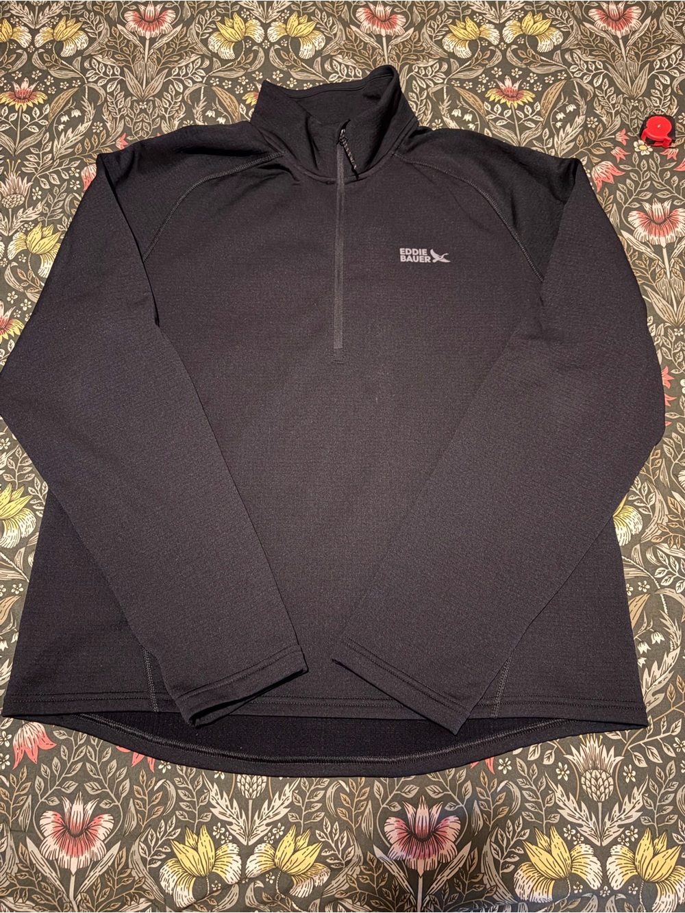 Eddie Bauer Black Lightweight Quarter-Zip Pullover / fleece